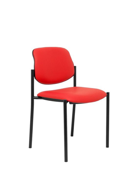 Silla fija Styl similpiel rojo chasis negro