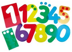 Siluetes Números Translúcids Colors Variats Aprenentatge Infantil