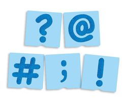 Tacte fitxes de lletres i signes de puntuació