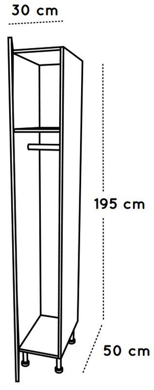 Taquilla 1 puerta 30 cm. de ancho