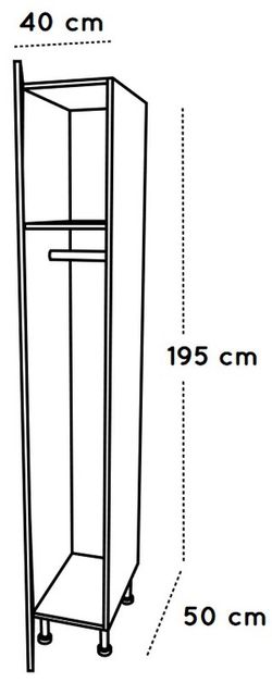 Taquilla 1 puerta 40 cm. de ancho