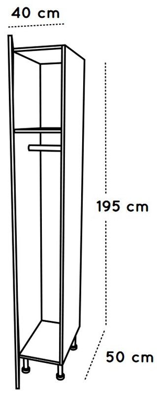 Taquilla 1 puerta 40 cm. de ancho