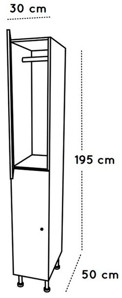 Taquilla 2 puerta 30 cm. de ancho