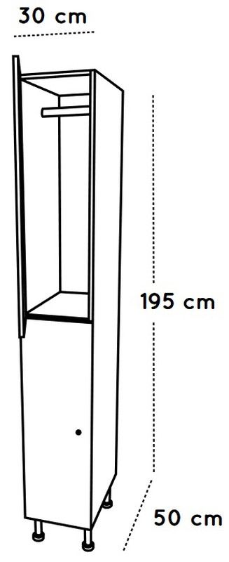 Taquilla 2 puerta 30 cm. de ancho