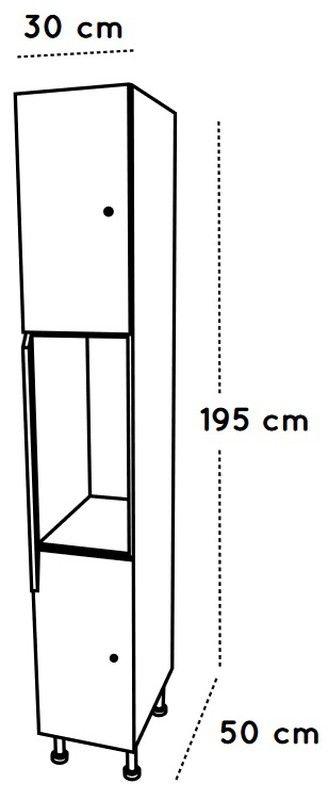 Taquilla 3 puerta 30 cm. de ancho