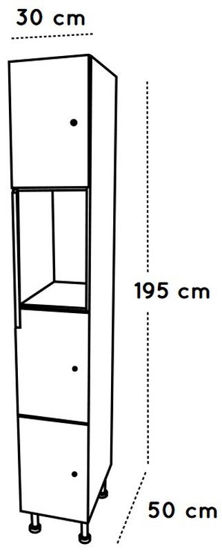 Taquilla 4 puertas (ancho 30 cm)