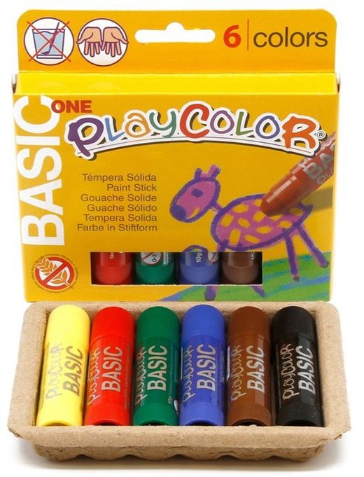 Témpera sòlida PLAYCOLOR BASIC ONE 6 colors