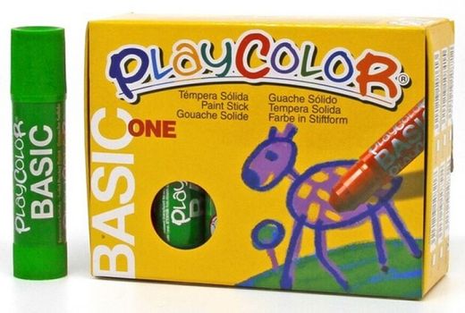 Témpera sólida PLAYCOLOR BASIC ONE Verde Claro 12 und.