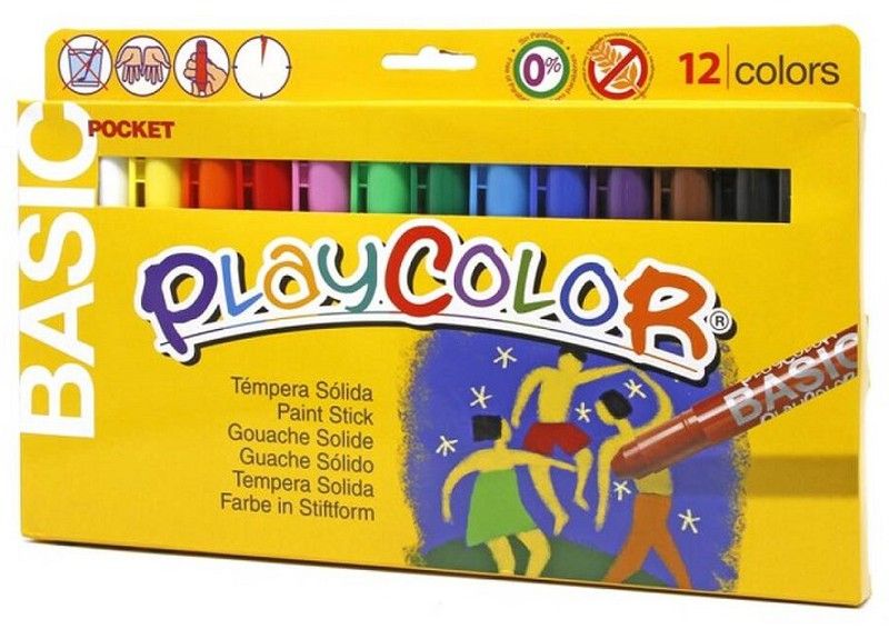 Témpera sólida PLAYCOLOR BASIC POCKET 12 colores