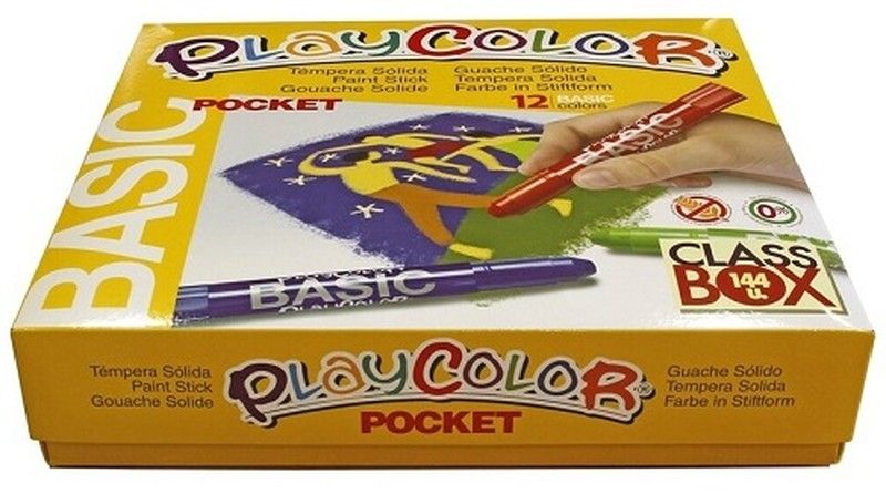 Témpera sólida PLAYCOLOR BASIC POCKET CLASS BOX 144 und.