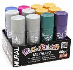 Témpera sòlida PLAYCOLOR METALLIC MURAL 12 und.
