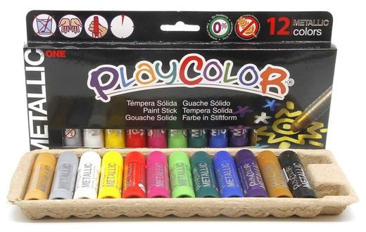 Témpera sòlida PLAYCOLOR ONE METALLIC 12 und.