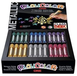 Témpera sòlida PLAYCOLOR ONE METALLIC CLASS BOX 72 unT.