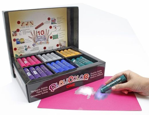 Témpera sòlida PLAYCOLOR ONE METALLIC CLASS BOX 72 unT.