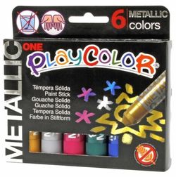 Témpera sòlida PLAYCOLOR ONE METALLIC KIDS 6 colors