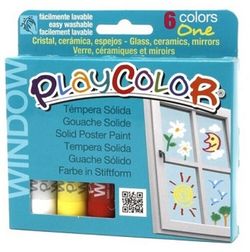 Témpera sólida PLAYCOLOR ONE WINDOW, 6 colores