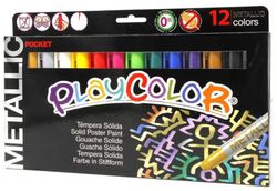 Témpera sòlida PLAYCOLOR POCKET METALLIC 12 colors