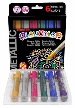 Témpera sòlida PLAYCOLOR POCKET METALLIC 6 colors