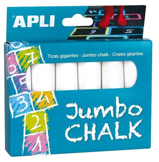 Tizas jumbo blancas 6 und.