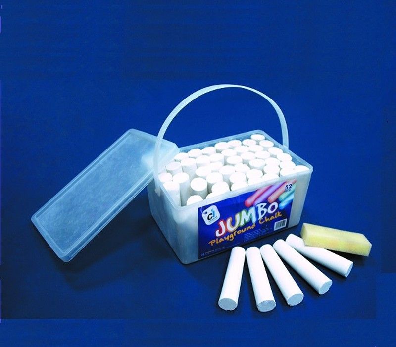 Tiza blanca JUMBO cubo 52 und.