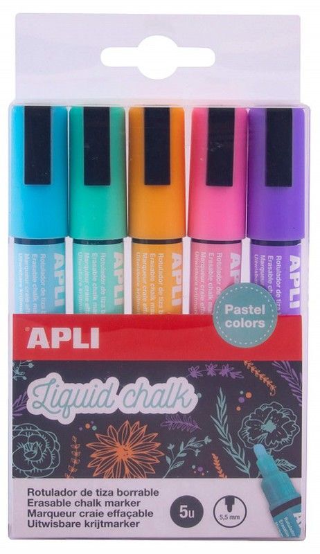 Tiza líquida LIQUID CHALK, 5 colores pastel
