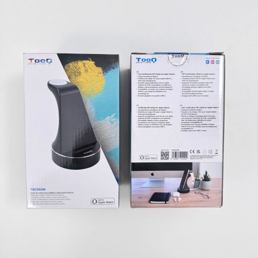 TooQ Base de Càrrega Sense fil per a Apple Watch i iPhone/Smartphone, Negre