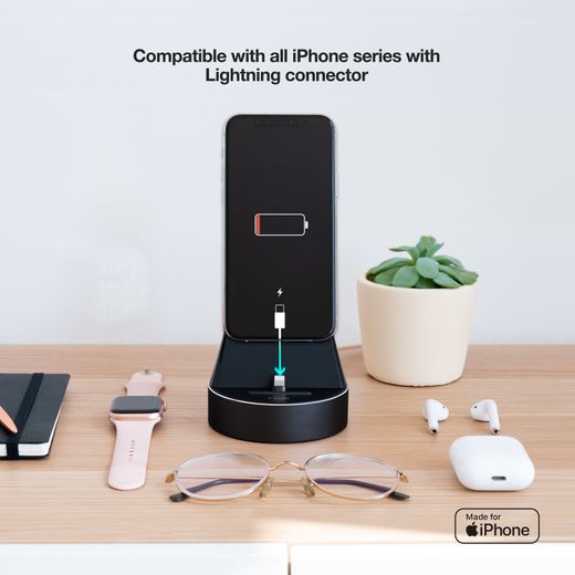 TooQ Base de Càrrega per a Apple Watch i iPhone, Negre