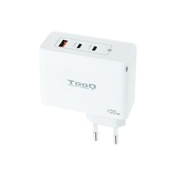 TooQ Carregador de Paret GaN 2xUSB-C/PD + USB-A/QC 100W, Blanc