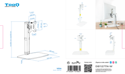 TooQ DB1127TN-W suport per a monitor 68,6 cm (27") Escriptori Blanc