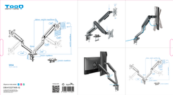 TooQ DB4132TNR-G soporte para monitor 81,3 cm (32") Escritorio Negro
