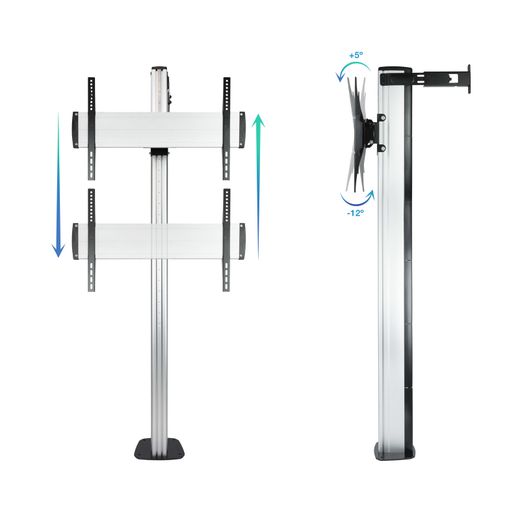 TooQ FS2270M-B soporte para pantalla de señalización 177,8 cm (70") Plata