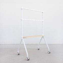 TooQ iLOVE Soporte de Suelo con Ruedas para Pantalla 49"-80", Blanco y Haya