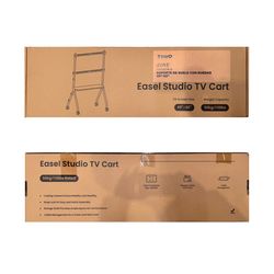 TooQ iLOVE Soporte de Suelo con Ruedas para Pantalla 49"-80", Blanco y Haya