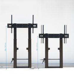 TooQ Lottus Soporte de Suelo/Pared Fijo con Regulación de Altura para Pantallas 55"-100", Negro