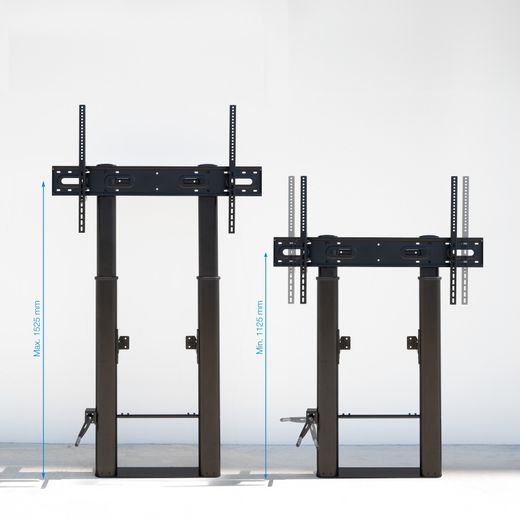 TooQ Lottus Soporte de Suelo/Pared Fijo con Regulación de Altura para Pantallas 55"-100", Negro