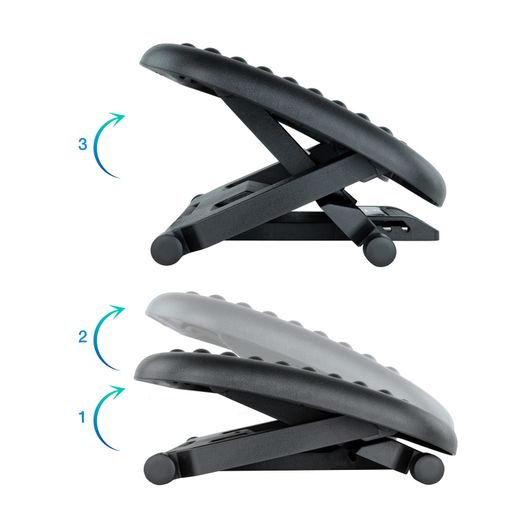 TooQ Reposapeus Ajustable en Alçada i Inclinació, Negre