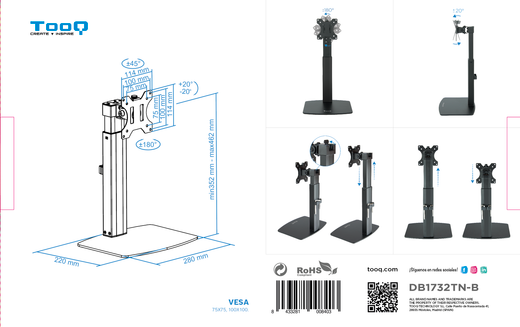 TooQ Suport de taula (monitor / plasma / LCD / LED) 17" - 32"