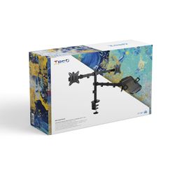 TooQ Suport de Taula per a 2 Pantalles 17"-32" i Portàtil, Negre