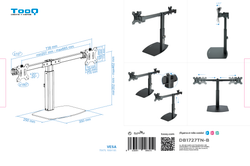 TooQ Soporte de mesa para 2 pantallas (monitor / plasma / LCD / LED) 17"-27"