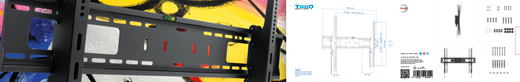 TooQ Soporte de Pared Inclinable para Monitor / TV LCD, Plasma de 60-100, Negro