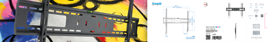 TooQ Soporte de Pared para Monitor / TV LCD, Plasma de 60-100, Negro