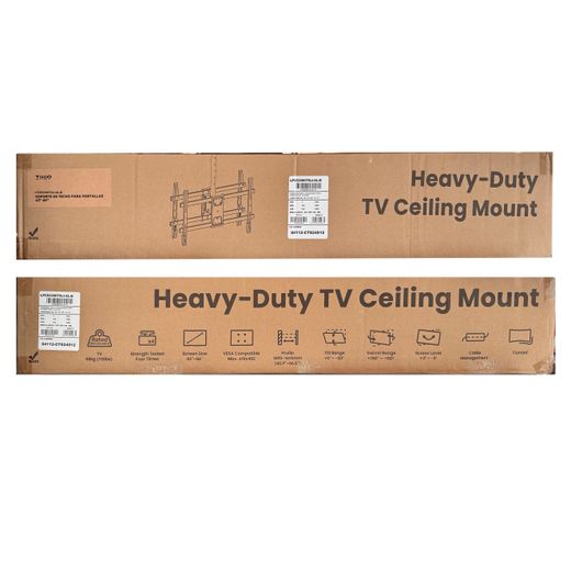 TooQ Soporte de Techo para 2 Pantallas 43"-86", Negro