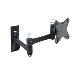 TooQ SUPORT GIRATORI I INCLINABLE PER MONITOR / TV LCD, PLASMA I LED (3 PIVOTS) DE 10-23, NEGRE