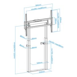 TooQ TITAN Soporte de Suelo Fijo con Regulación Eléctrica de Altura para Pantallas 55"-100", Negro