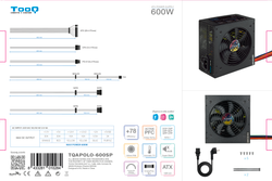 TooQ TQAPOLO-600SP unitat de font d'alimentació 600 W 20+4 pin ATX ATX Negre