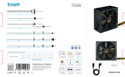 TooQ TQAPOLO-700SP unitat de font d'alimentació 700 W 20+4 pin ATX ATX Negre