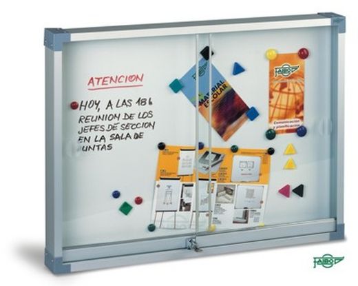 Vitrina para anuncios, estructura de aluminio, 60x80 cm. (Puertas de metacrilato)