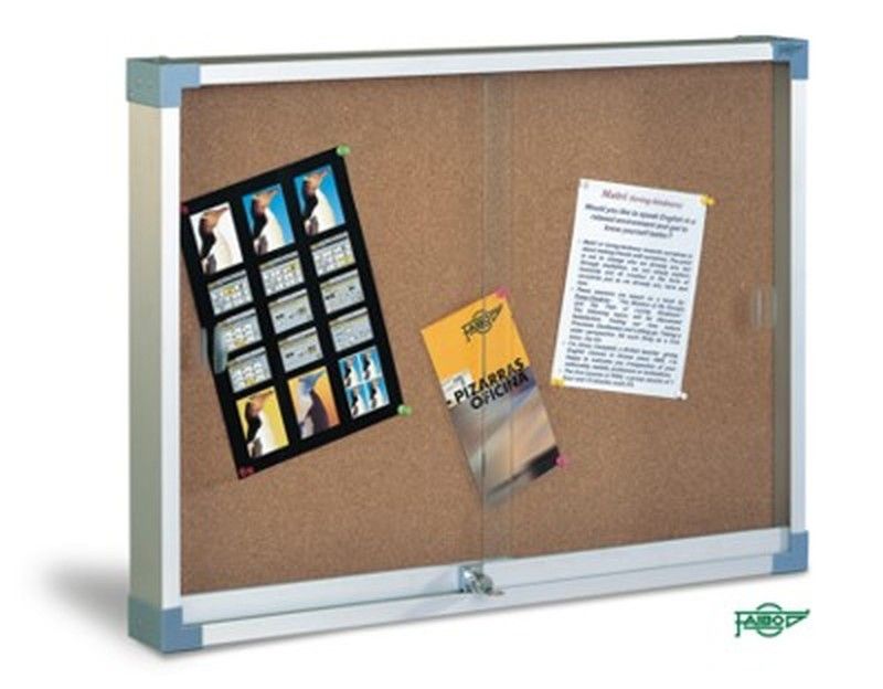 Vitrina para anuncios, estructura de aluminio, 80X100 cm. (Puertas de cristal) Ref.604-2