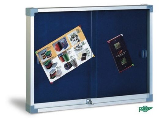 Vitrina para anuncios, tapizado en textil, 80x100 cm. (Puertas de cristal)
